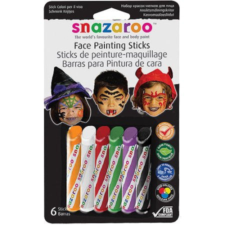Snazaroo Face Painting Crayons Halloween-6 Pack - tmyers.com