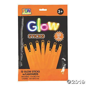 Glow Stick 12Ct 4" lanyards Orange - tmyers.com