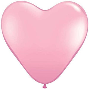 6" Qualatex Heart Standard Pink-100 Count - tmyers.com