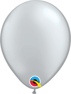 9" Qualatex Metallic Tone Singles Silver 100 Count