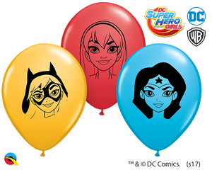 5" Round Qualatex DC Super Hero Girls Faces Assortment-100 Count - tmyers.com