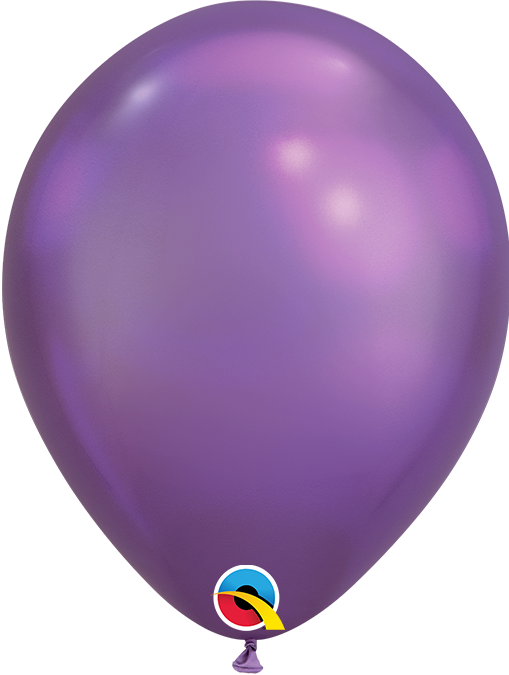 Qualatex 7 inch Round Chrome Purple Balloons 100ct - tmyers.com