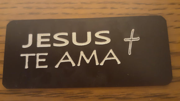  Jesus Te Ama Engraved Tip Pin, Pins, Rocky Five, tmyers.com - T. Myers Magic Inc.