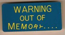  Warning - Out Of Memory...Engraved Tip Pin, Pins, Rocky Five, tmyers.com - T. Myers Magic Inc.