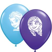 5" Qualatex Round Frozen Princess Anna & Elsa Face Assortment-100 Count