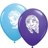 5" Qualatex Round Frozen Princess Anna & Elsa Face Assortment-100 Count