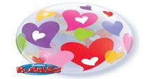  Deco Colorful Hearts Bubble 1 count, Bubble, Qualatex, tmyers.com - T. Myers Magic Inc.