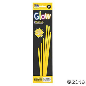 8" Glow Jewelry Sticks Yellow 6 Ct - tmyers.com